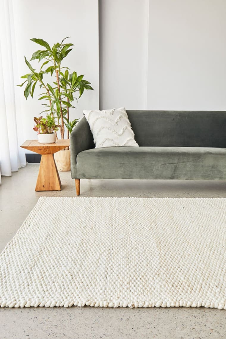 Hive Floor Rug White color White