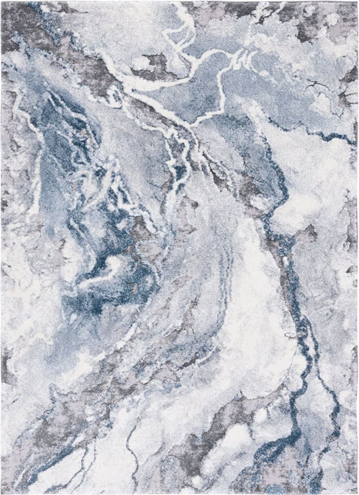 Mineral 222 Floor Rug Blue color Blue