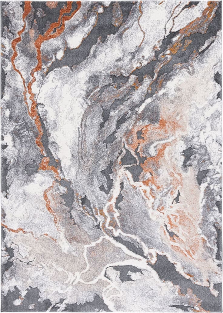 Mineral 222 Floor Rug Rust color Rust