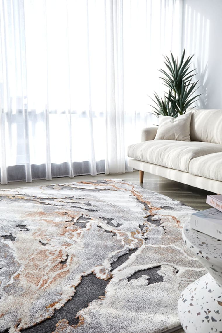 Mineral 222 Floor Rug Rust color Rust