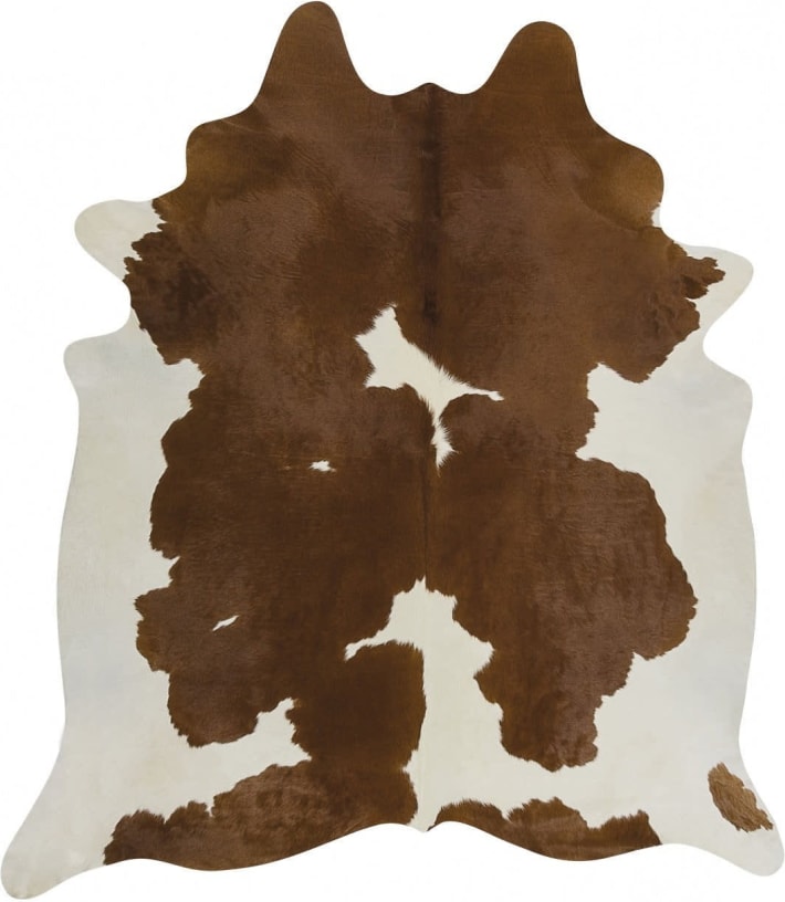 Premium Brazilian Cowhide Brown White 200 x 150cm color Brown