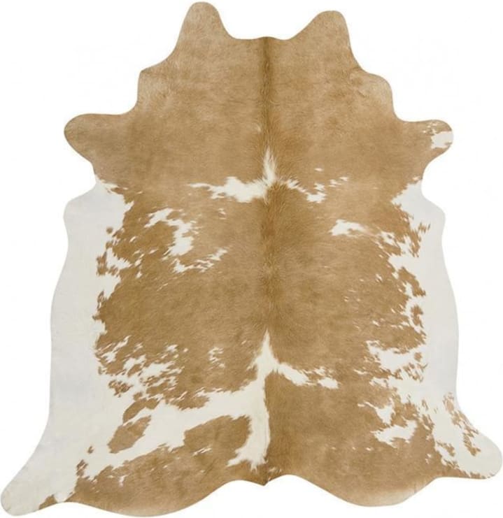 Premium Brazilian Cowhide Beige White 200 x 150cm color Beige