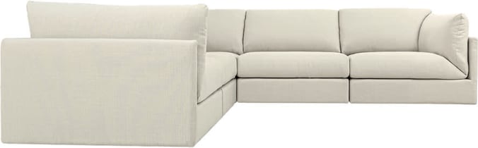 Finley Toorak Pearl Corner Sofa - 5 Seater color Toorak Pearl