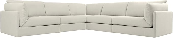 Finley Toorak Pearl Corner Sofa - 5 Seater color Toorak Pearl