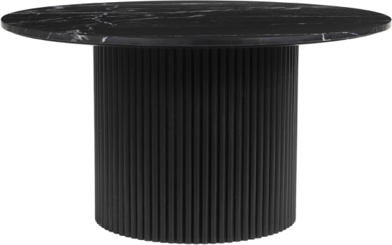 Paloma Mango Wood Black & Marquina Marble Coffee Table color Black