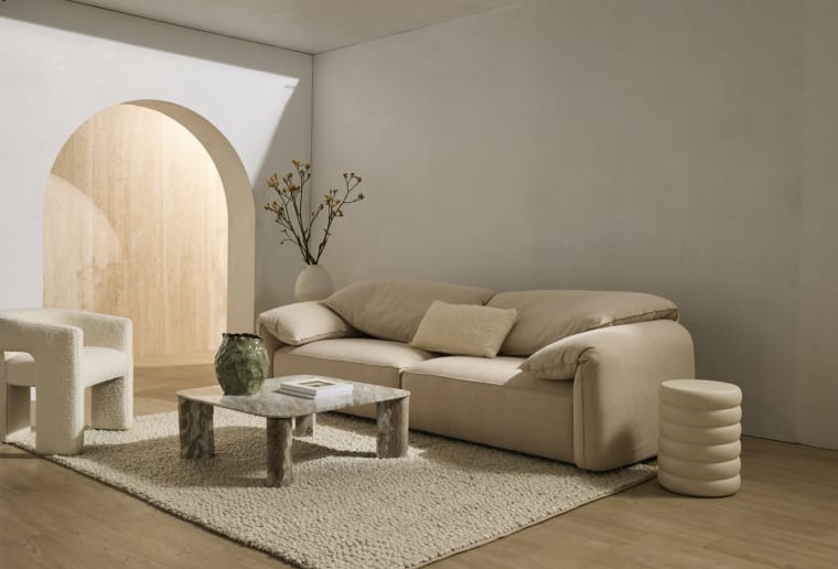 Clarence Santa Fe Sand Sofa - 4 Seater color Santa Fe Sand