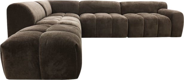 Poppy Muse Chocolate Modular Sofa LAF Terminal - 5 Seater color Muse Chocolate