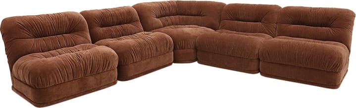 Reva Muse Rust 5 Seater Modular Corner Sofa color Muse Rust
