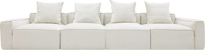 Riley Apt Muse Flax Sofa - 4 Seater color Muse Flax