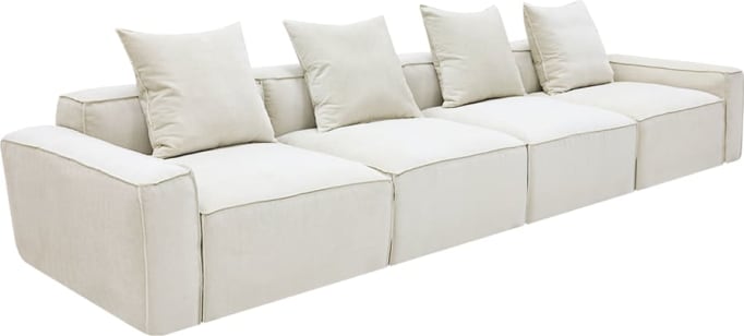 Riley Apt Muse Flax Sofa - 4 Seater color Muse Flax