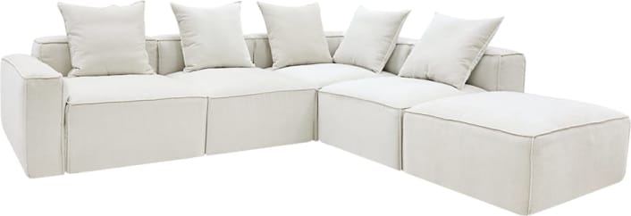 Riley Apt Muse Flax Sofa - 5 Seater RAF Terminal color Muse Flax