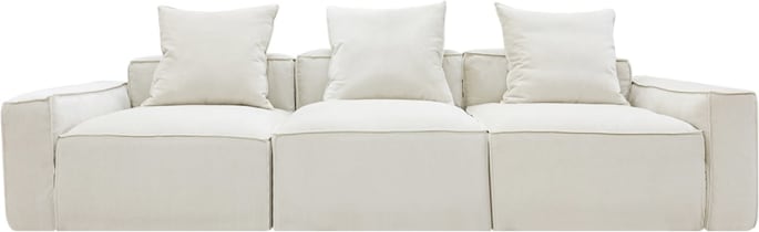 Riley Apt Muse Flax Sofa - 3 Seater color Muse Flax