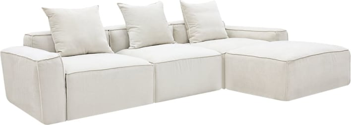 Riley Apt Muse Flax Sofa - 3 Seater and Ottoman color Muse Flax