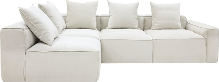 Riley Apt Muse Flax Corner Sofa - 4 Seater LAF Terminal color Muse Flax