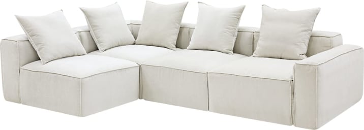 Riley Apt Muse Flax Corner Sofa - 4 Seater LAF Terminal color Muse Flax