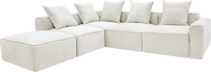 Riley Apt Muse Flax Sofa - 5 Seater LAF Terminal color Muse Flax
