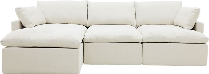 Retreat Toorak Pearl Chaise Sofa - 3 Seater color Toorak Pearl
