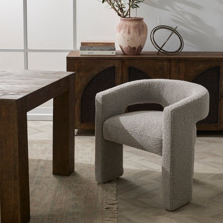 Leva Boucle Storm Accent Chair color Boucle Storm