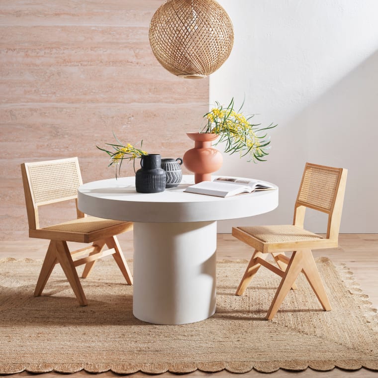 Azul Dining Armless Chair Natural and Rattan color Natural