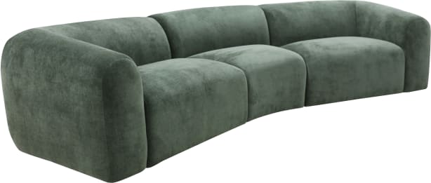 Vale Muse Forest Modular Curve Sofa - 3 Seater color Muse Forest