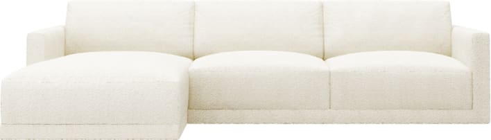 Haven Boucle Ivory Chaise Sofa - 3 Seater color Boucle Ivory