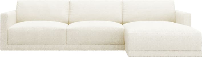 Haven Boucle Ivory Chaise Sofa - 3 Seater color Boucle Ivory