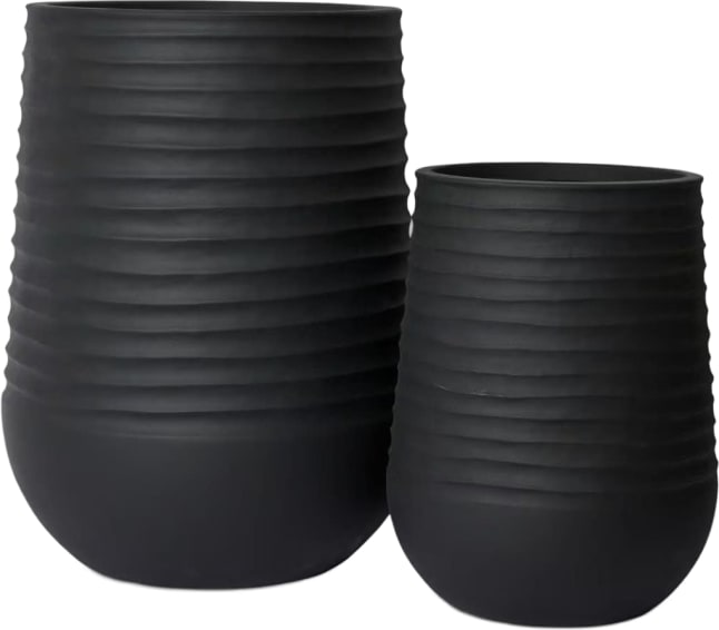 Knox Tall Stonelite Planter Black color Black