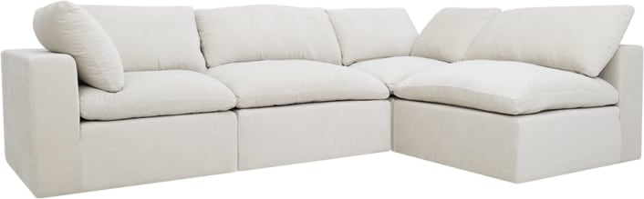 Cloud Muse Flax Modular Sofa - 4 Piece color Muse Flax