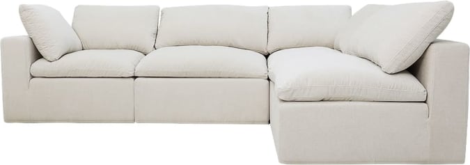 Cloud Muse Flax Modular Sofa - 4 Piece color Muse Flax