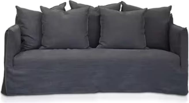 Como Linen Sofa Charcoal - 2.5 Seater color Linen Charcoal
