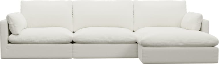 Willow Tribute Shell Chaise Sofa - 3 Seater color Tribute Shell