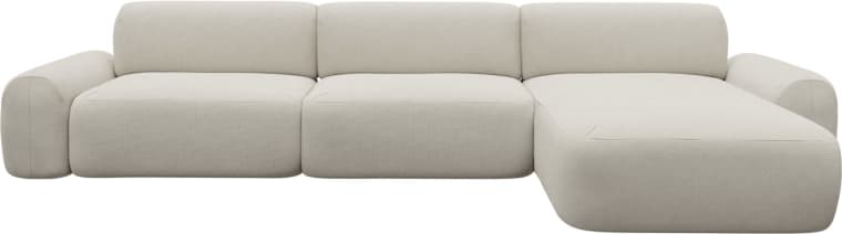 Beckett Toorak Pearl Chaise Sofa - 3 Seater color Toorak Pearl
