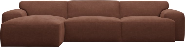 Copenhagen Muse Rust Chaise Sofa - 3 Seater color Muse Rust