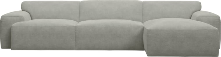 Copenhagen Toorak Pebble Chaise Sofa - 3 Seater color Toorak Pebble