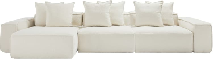 Riley Boucle Ivory Modular Sofa - 3 Seater Chaise color Boucle Ivory