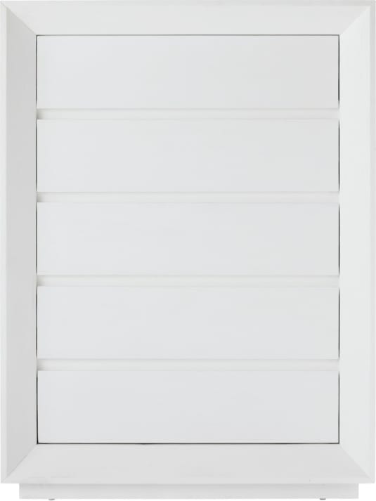 Balmain Tallboy White - 5 Drawers color White