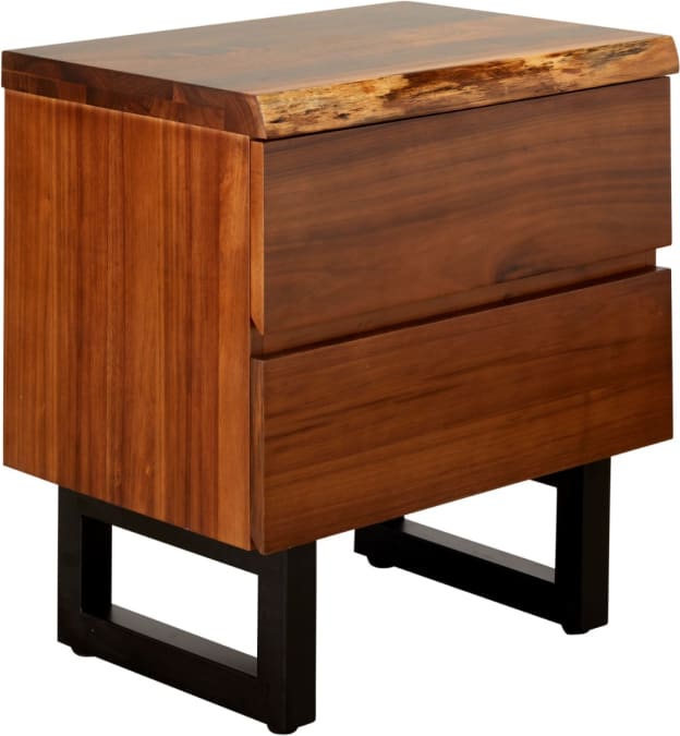Croft Australian Blackwood Bedside Table - 2 Drawer color Blackwood