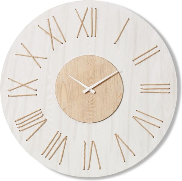 Camden Wall Clock White & Natural - 68cm x 5cm color White/Natural