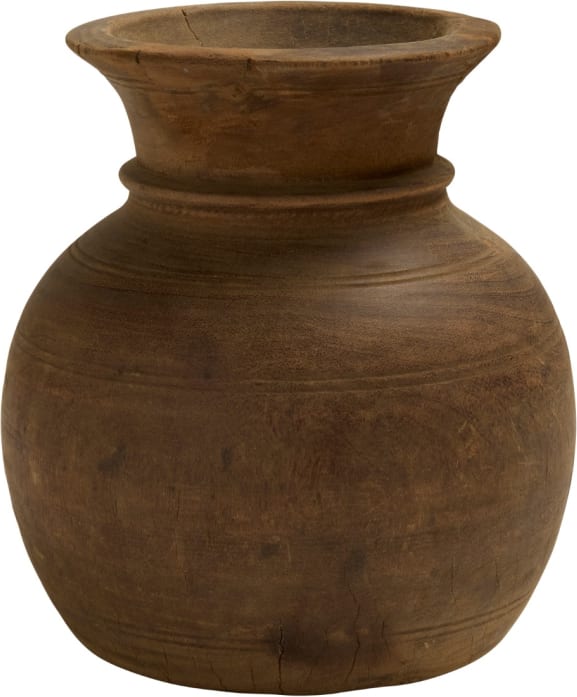 Bharat Wooden Pot - 26cm x 26cm x 23cm color Natural