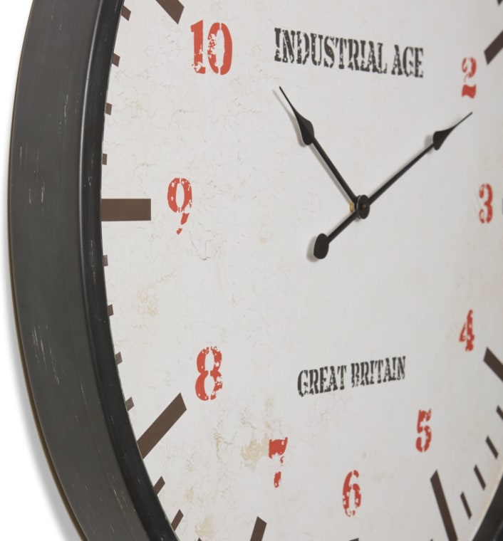 Station Wall Clock Black - 90cm x 6cm color Black