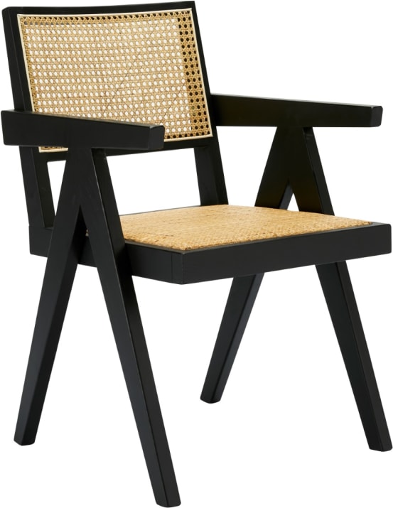 Azul Accent Chair Black and Rattan color Black