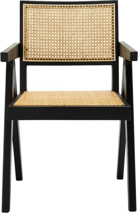 Azul Accent Chair Black and Rattan color Black