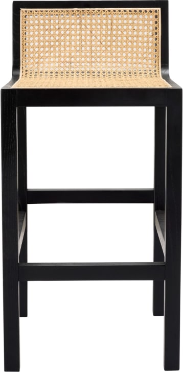 Zeta Black & Rattan Counter Stool color Black