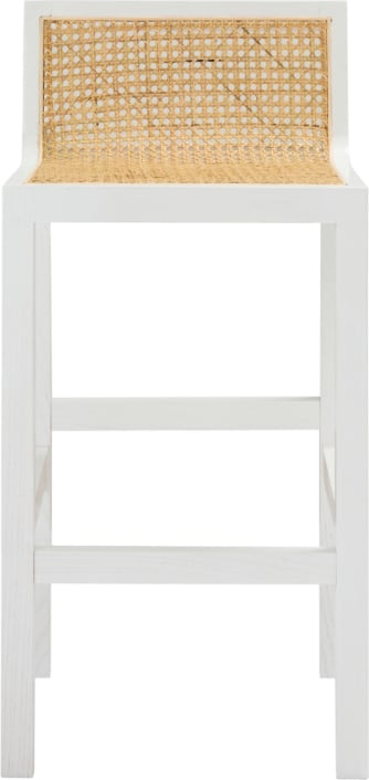 Zeta White & Rattan Counter Stool color White