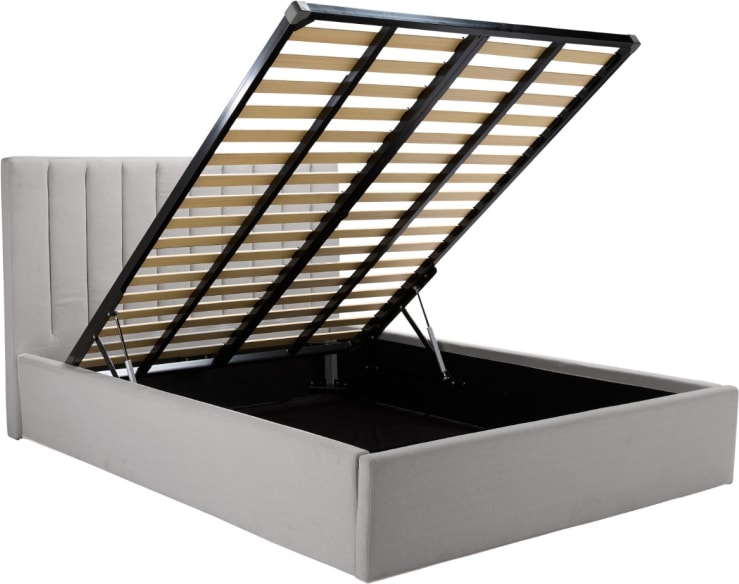 Mayfair Gas Lift Storage Bed Solana Silver color Silver