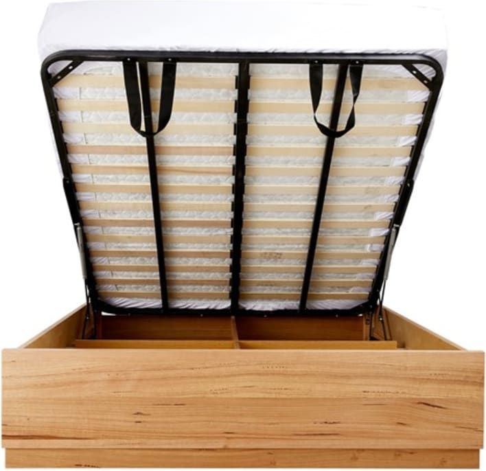 Clemence Gas Lift Storage Bed & Bookend color Natural