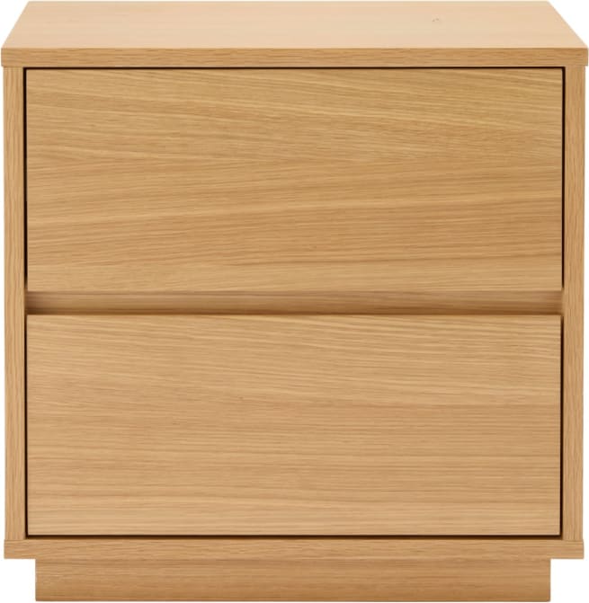 Falora Bedside Table Oak - 2 Drawer color Natural