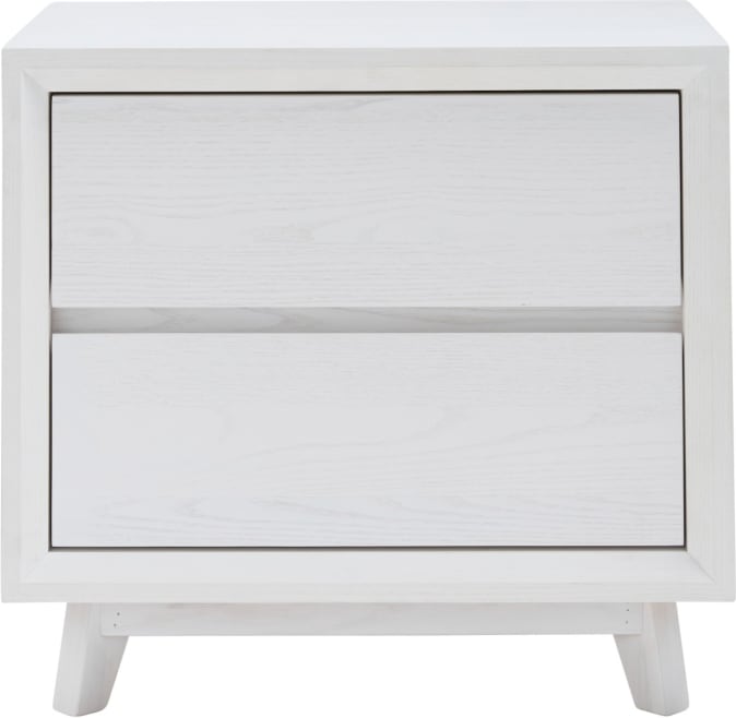 Morgan Oak Bedside Table White - 2 Drawer color White
