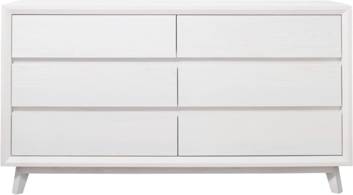Morgan Oak Dresser White - 6 Drawer color White