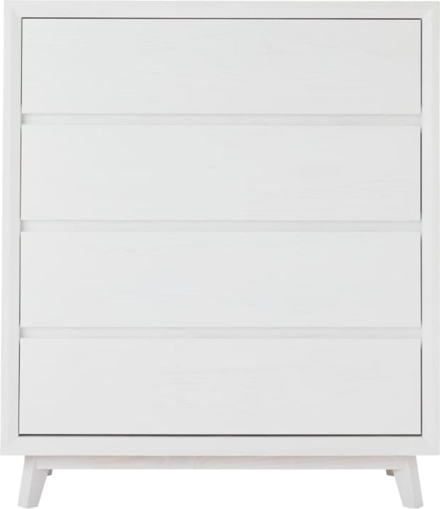 Morgan Oak Tallboy White - 4 Drawer color White
